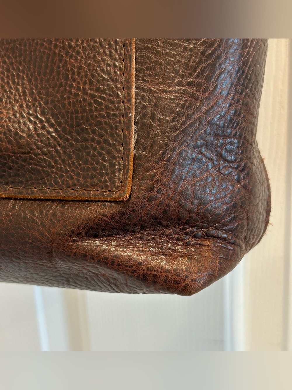 Portland Leather Goods Crossbody Tote in Cold Brew pebbled leather - Picture 3 of 16